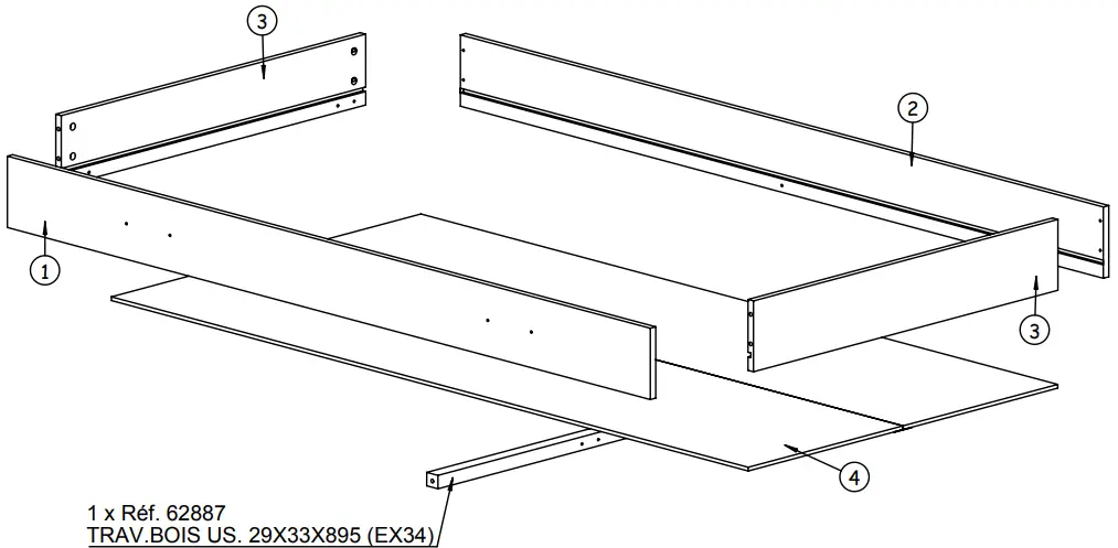 GAMI G84 400 Option Tiroir 190 Particleboard - 5