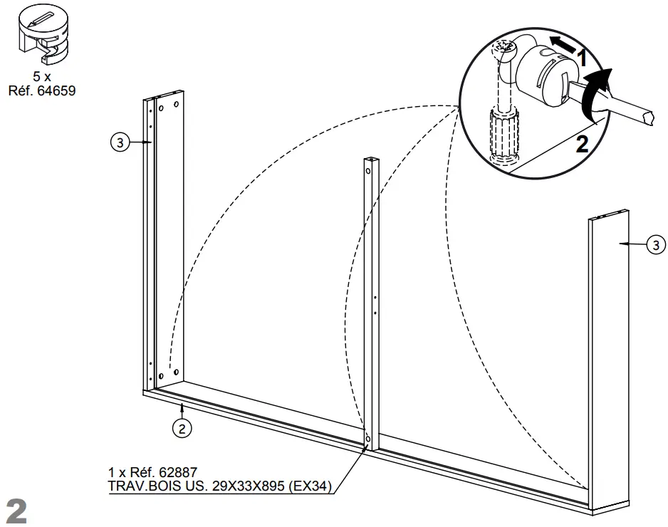GAMI G84 400 Option Tiroir 190 Particleboard - 7