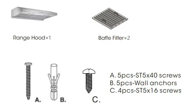 Vesta VRH-AKRON-30SS 750CFM 30 Under Cabinet range hood - Parts Supplied