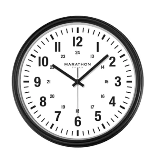 MARATHON CL034003-BK-00-NA 20 Inch Indoor Outdoor Clock PRODUCT