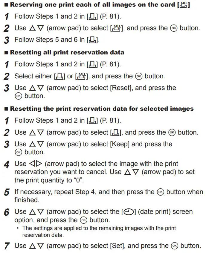 OLYMPUS Digital Camera Instruction Manual - Reserving one print each of all images
