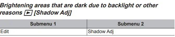 OLYMPUS Digital Camera Instruction Manual - Brightening areas that are dark due to backlight