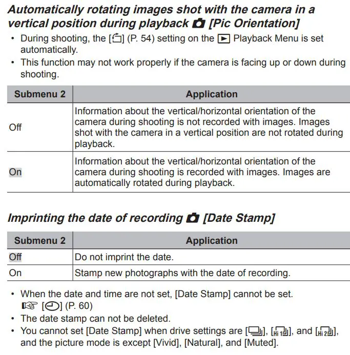 OLYMPUS Digital Camera Instruction Manual - Automatically rotating images shot with the camera