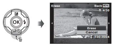 OLYMPUS Digital Camera Instruction Manual - Erasing images during playback