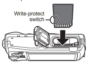 OLYMPUS Digital Camera Instruction Manual - Insert the card straight until it clicks into place