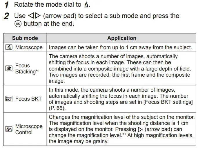 OLYMPUS Digital Camera Instruction Manual - Microscope mode