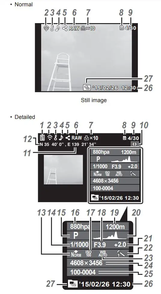 OLYMPUS Digital Camera Instruction Manual - Playback mode display