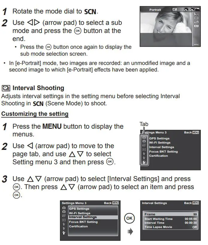 OLYMPUS Digital Camera Instruction Manual - Rotate the mode dial to SCN