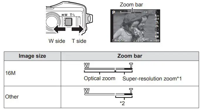 OLYMPUS Digital Camera Instruction Manual - Using the zoom