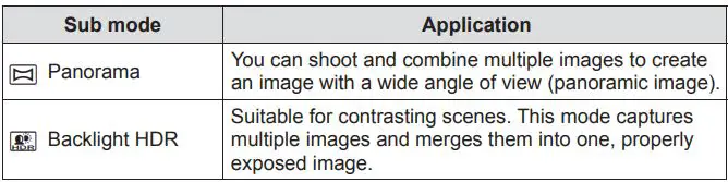 OLYMPUS Digital Camera Instruction Manual - scene mode