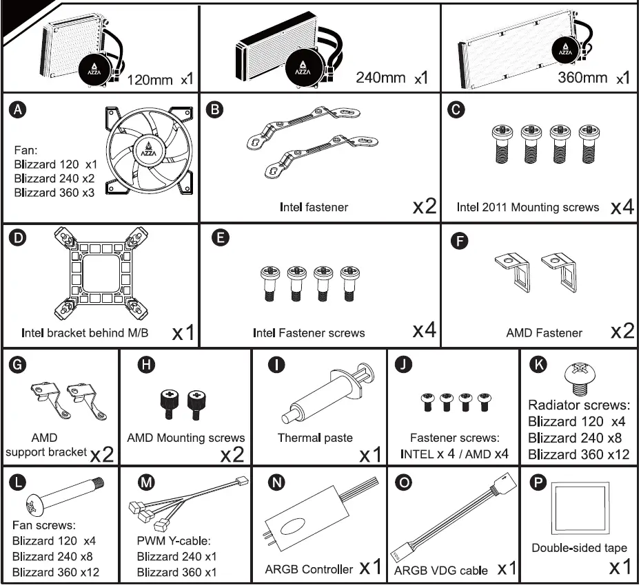 AZZA LCAZ-120R-ARGB Blizzard CPU Liquid Cooler 34