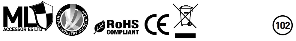 Knightsbridge SPIKE50BL 230V GU10 50W Spike or Wall Spotlight - warning1