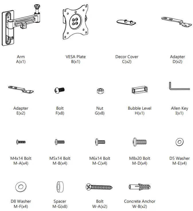 WALI 1343LKS Full-Motion TV Wall Mount-FIG2