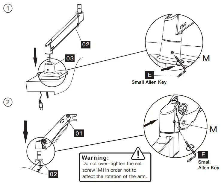HUANUO HNSS12 Monitor Desk Mount - Extension to Base