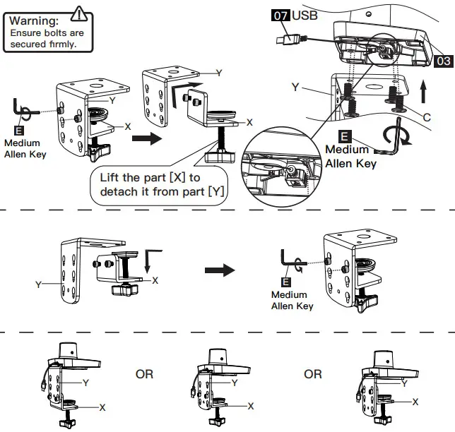 HUANUO HNSS12 Monitor Desk Mount - Mounting