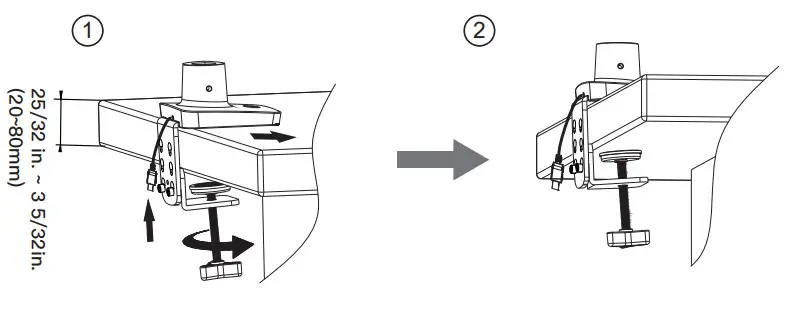 HUANUO HNSS12 Monitor Desk Mount - Mounting2