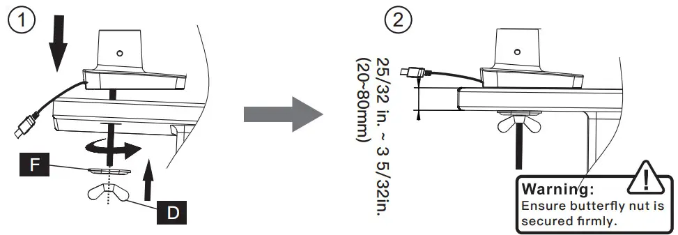 HUANUO HNSS12 Monitor Desk Mount - mounting surface