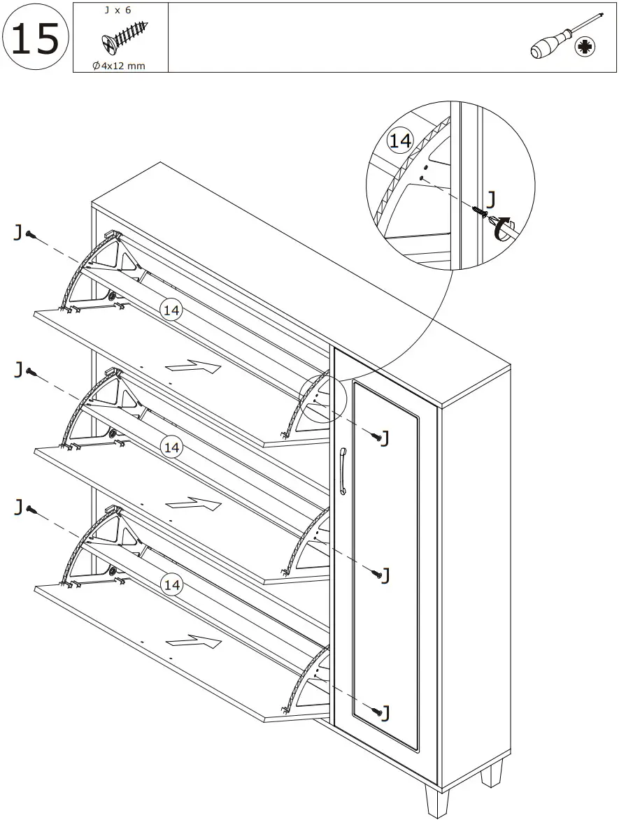 FUFU GAGA WFKF210049 20 Pair White Composite Shoe Cabinet - FIGURE 16