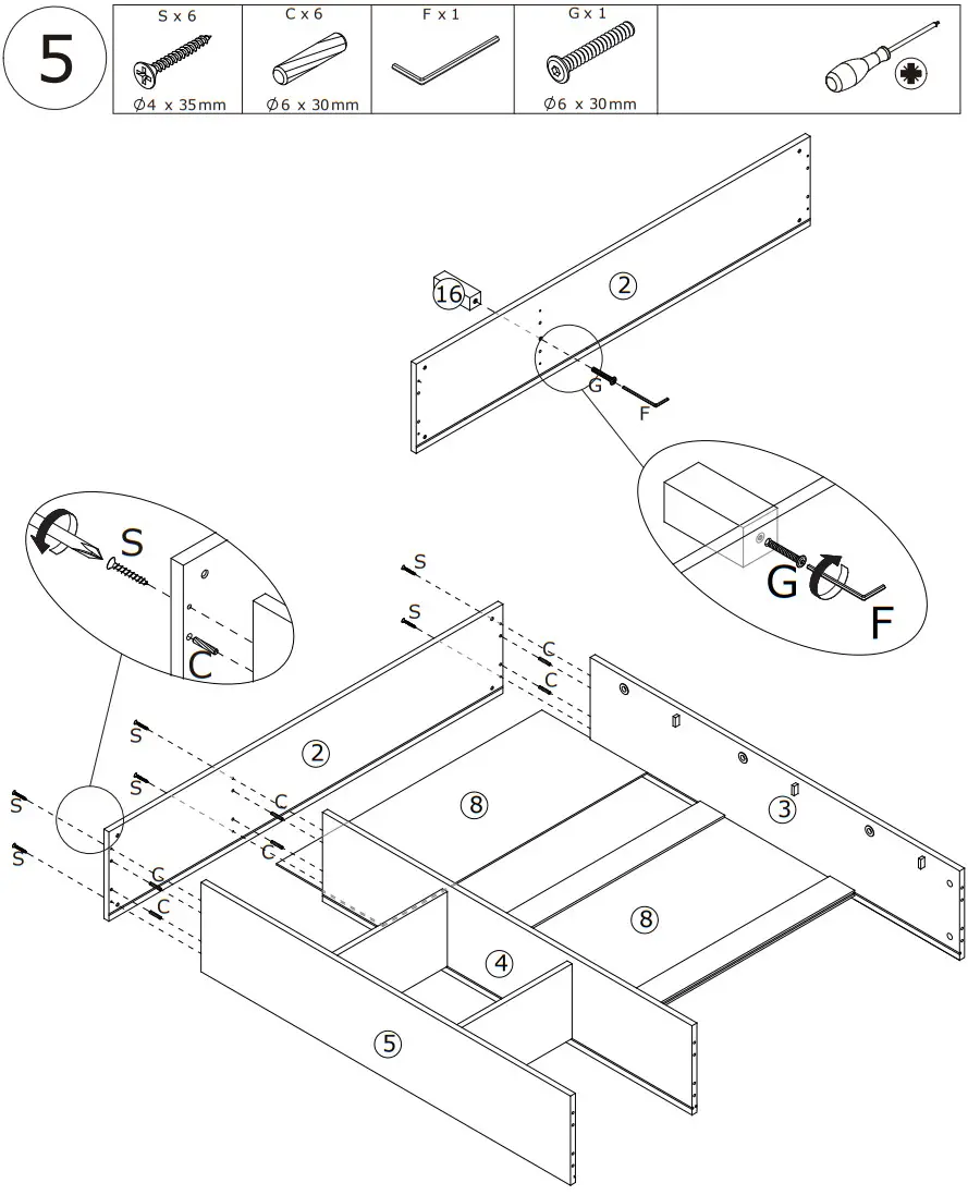 FUFU GAGA WFKF210049 20 Pair White Composite Shoe Cabinet - FIGURE 7