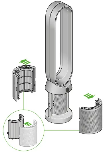 Dyson 330TP07 Cool Air Purifier - sure the tabs click