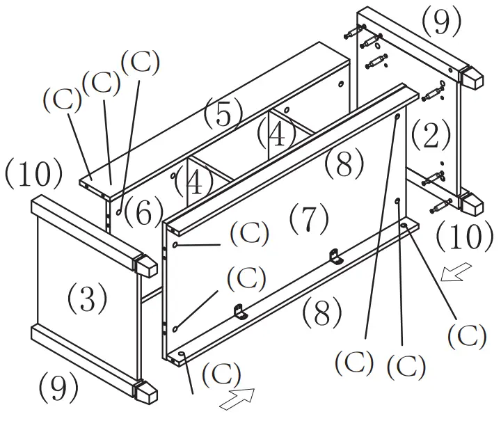 ANGELES HOME 8CK-65HW716WH 41 Inch L White Rectangle Wood Lift Top Coffee Table - 17