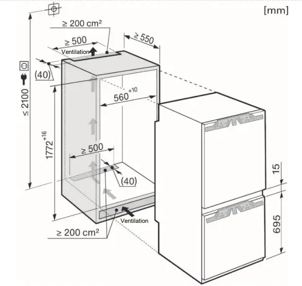 Miele KFNS 7784 D Integrated Fridge Freezer - Fig