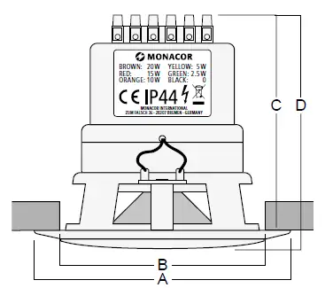 MONACOR-EDL-204-Ceiling-Speaker-fig-1
