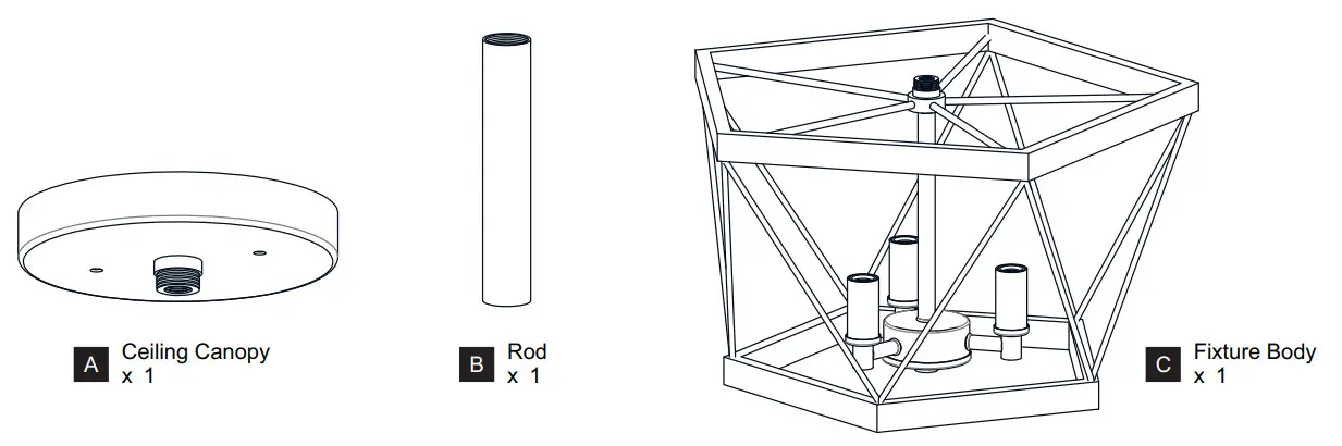 QUOIZEL QSF5595AWN and QSF5595WA Alexa Semi Flush Mount Aged Walnut - Figure 1