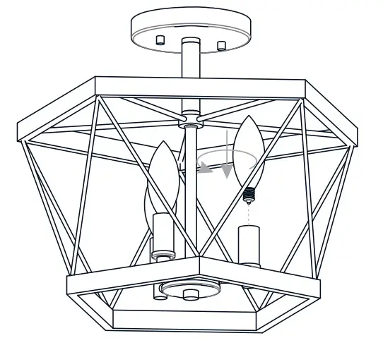 QUOIZEL QSF5595AWN and QSF5595WA Alexa Semi Flush Mount Aged Walnut - Figure 8