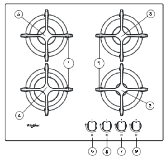 Whirlpool AKT 616 NB Built-in 60 cm Gas 4 zone - 5
