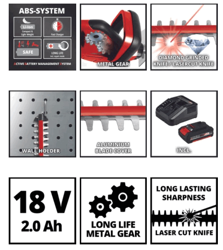 Einhell 3410683 GE CH 1846 Li Kit Cordless Hedge Trimmer - fig 5