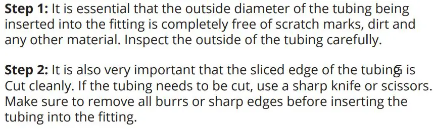 osmio WATER TECHNOLOGY Dental & Lab Direct Flow Reverse Osmosis System Instruction Manual - How to Use Quick Connect Fittings