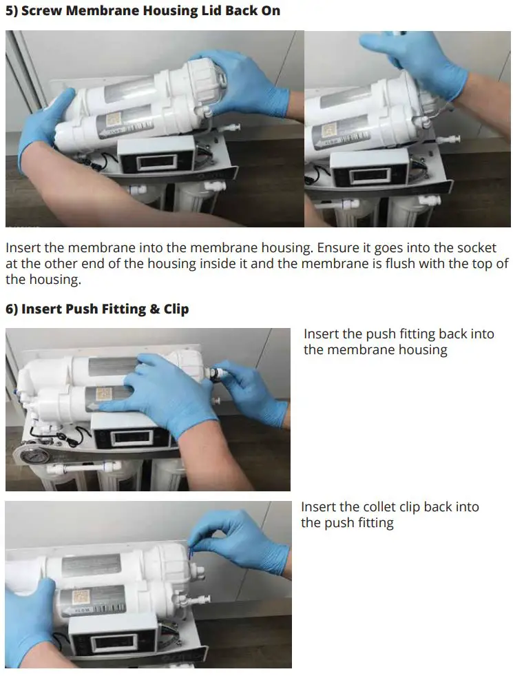 osmio WATER TECHNOLOGY Dental & Lab Direct Flow Reverse Osmosis System Instruction Manual - Insert Push Fitting & Clip