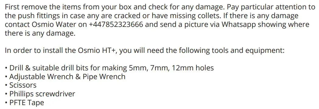 osmio WATER TECHNOLOGY Dental & Lab Direct Flow Reverse Osmosis System Instruction Manual - Planning the Installation