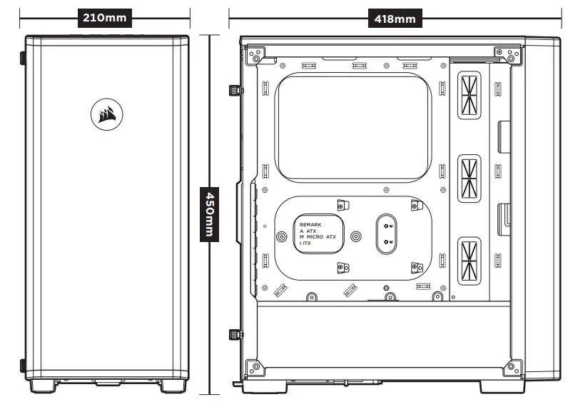 CORSAIR 175R Mid-Tower Gaming Case - FIGURE 1