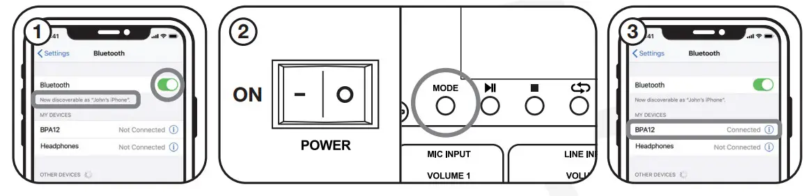 ROCKVILLE BPA12 12 Active DJ PA Speaker with Bluetooth - Bluetooth Pairing