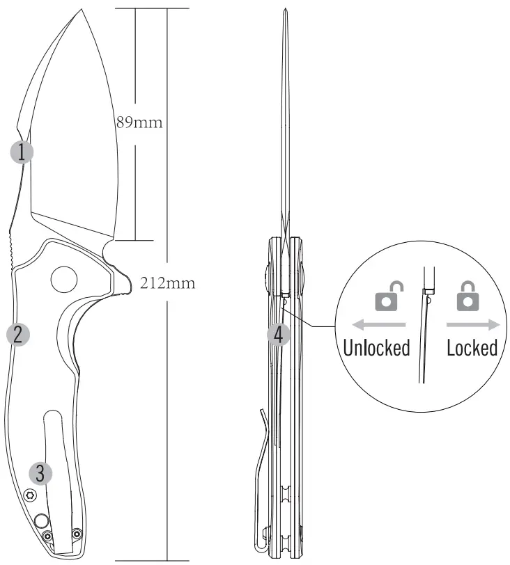 OLIGHT ZILLA 4.88 Inch Stainless Folding Pocket Knife - Overview