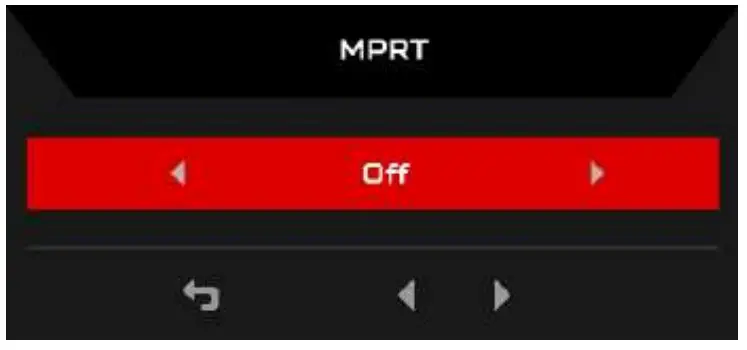 Adjusting the MPRT setting 