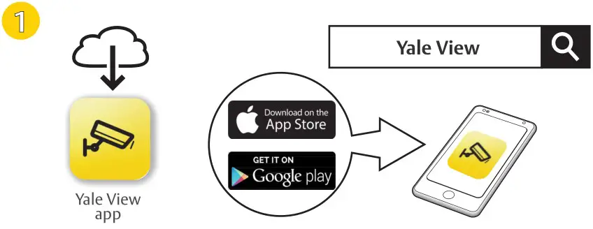 Yale SV-DPFX-B Motion Detection Indoor WiFi Camera Pan & Tilt - App download