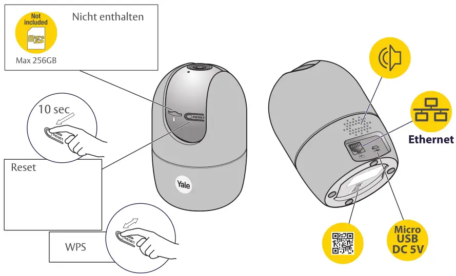 Yale SV-DPFX-B Motion Detection Indoor WiFi Camera Pan & Tilt - Overview