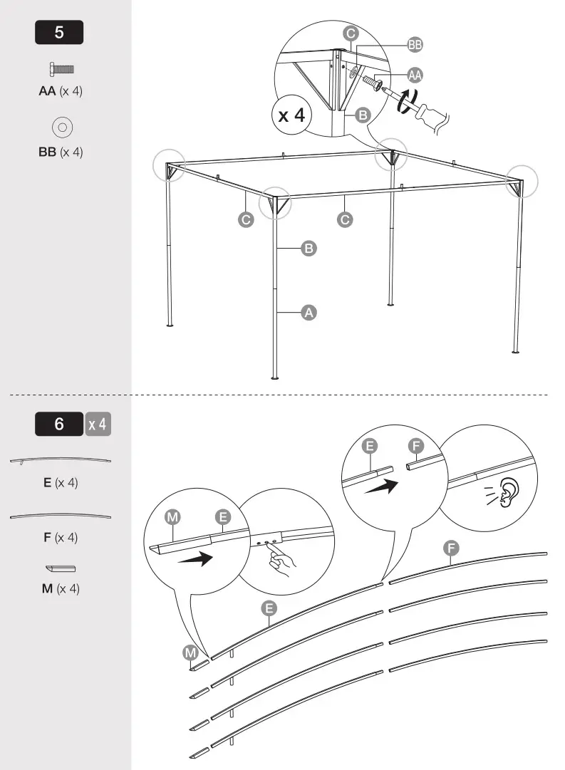 amazonbasics Outdoor Patio Garden Done Top Gazebo - Installation 3