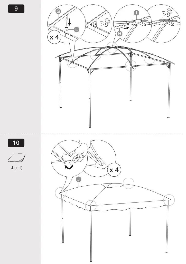 amazonbasics Outdoor Patio Garden Done Top Gazebo - Installation 5