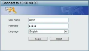 D Link DXS1210 28T 24 Port 10GBas T and 4 Port 25GBase SFP28 Managed Switch - authentication window