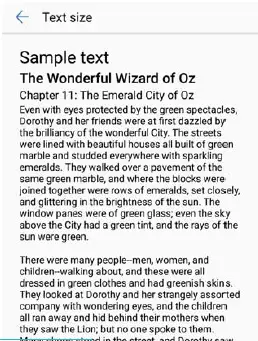 Changing the font size