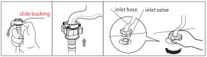 Connection of inlet hose