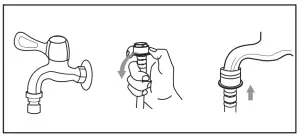 Screw tap and inlet hose