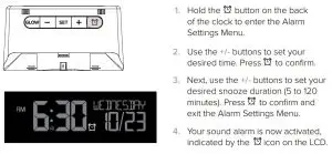 FIG 10 Setting the Alarm