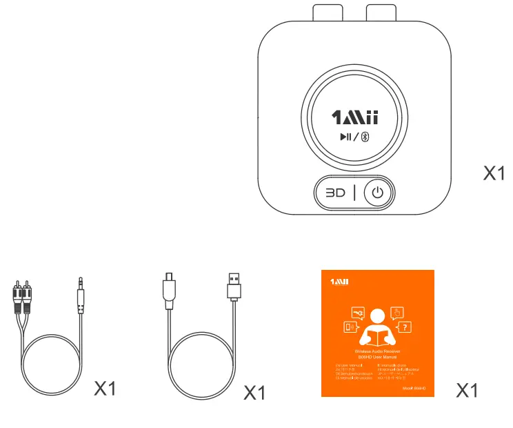 1Mii B06HD Wireless Audio Receiver - In the box