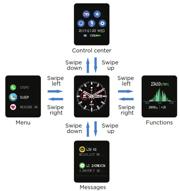 ECLIPSE Ksix Waterproof Smart Watch with Pedometer - Using the touch screen