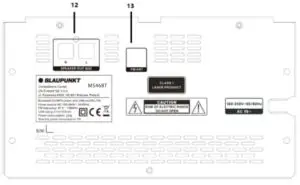 BLAUPUNKT MS46BT Bluetooth CD-MP3 player with FM and USB - Rear panel